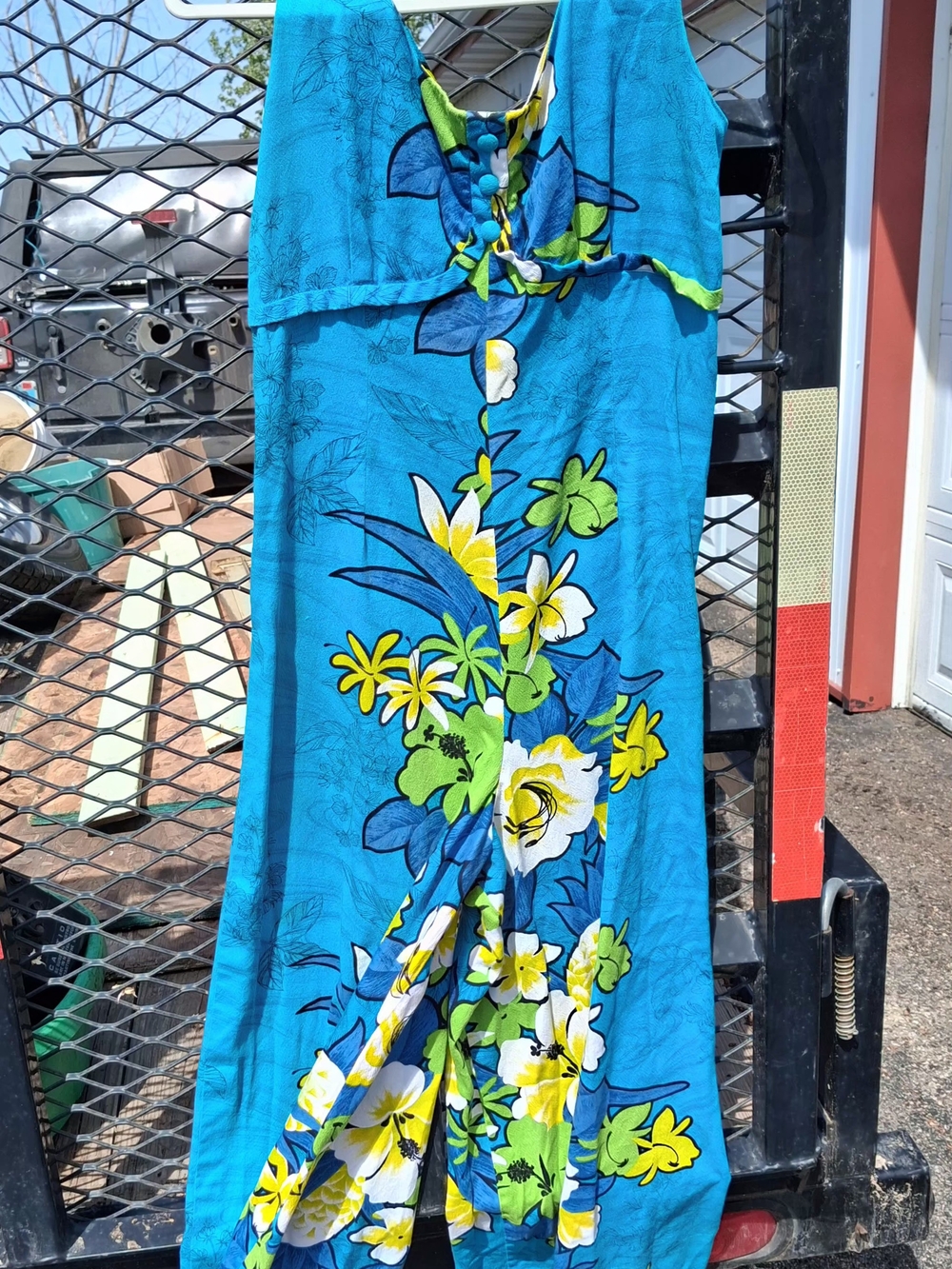 Vintage Palooza Jumpsuit Blue Floral Wide Leg